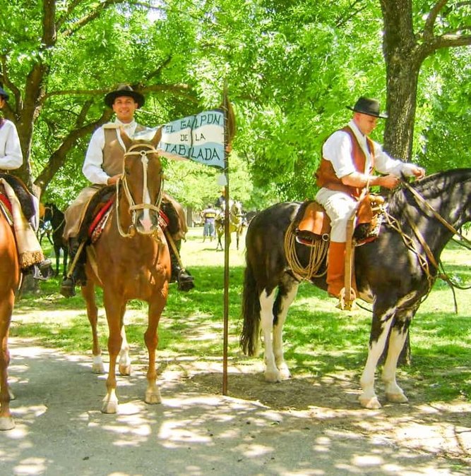 Gauchos on horseback at a ranch outside Buenos Aires