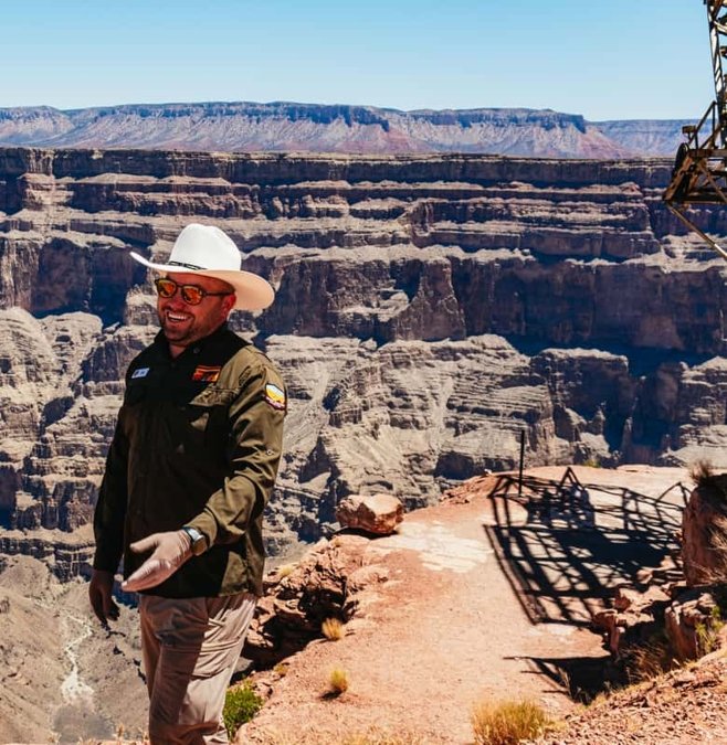Visitor on the rim of Grand Canyon West