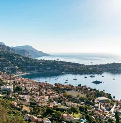 View over the bay of Villefranche with yachts