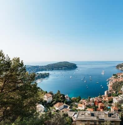 Coastline of Villefranche-sur-Mer seen from above