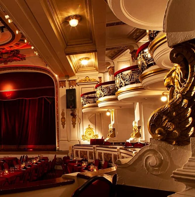 Gilded gallery of the Piazzolla Tango theater