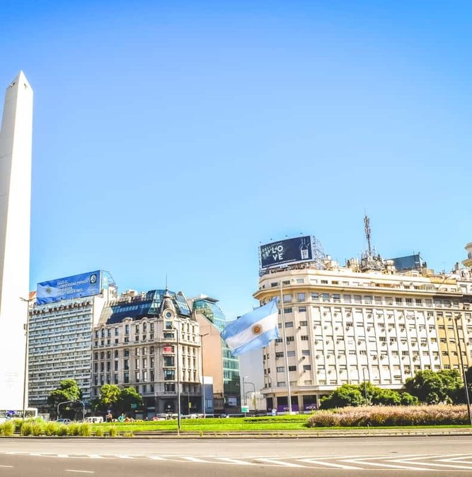 Casa Rosada and equestrian statue in Buenos Aires