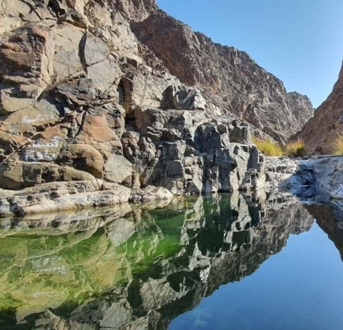 Rock pools of Wadi Shawka in the Hajar mountains