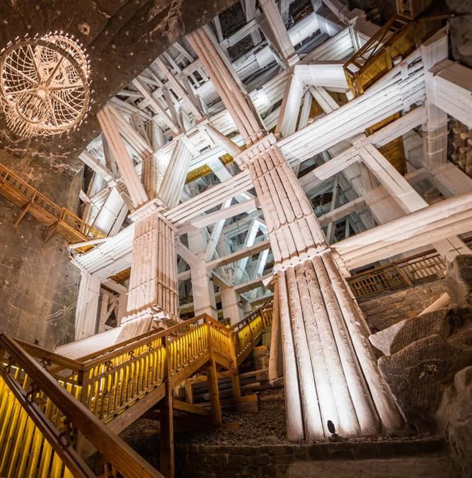 Timber-braced chamber of the Wieliczka Salt Mine