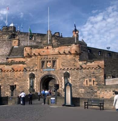 Gatehouse of Edinburgh Castle on a bright day