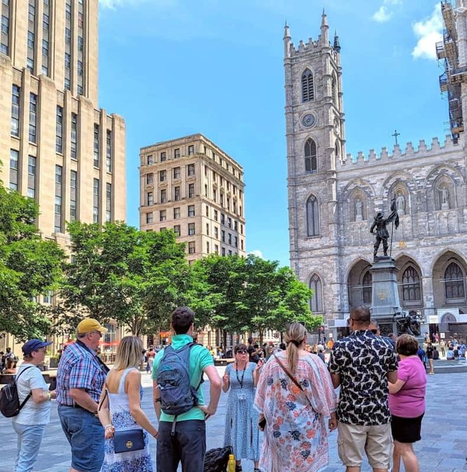 Place d'Armes and Notre-Dame Basilica in Old Montreal