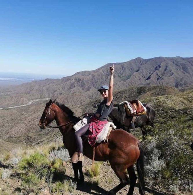 Rider on horseback in the Mendoza foothills