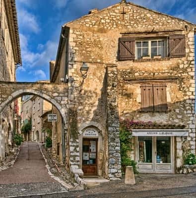 Stone archway in a medieval hilltop village