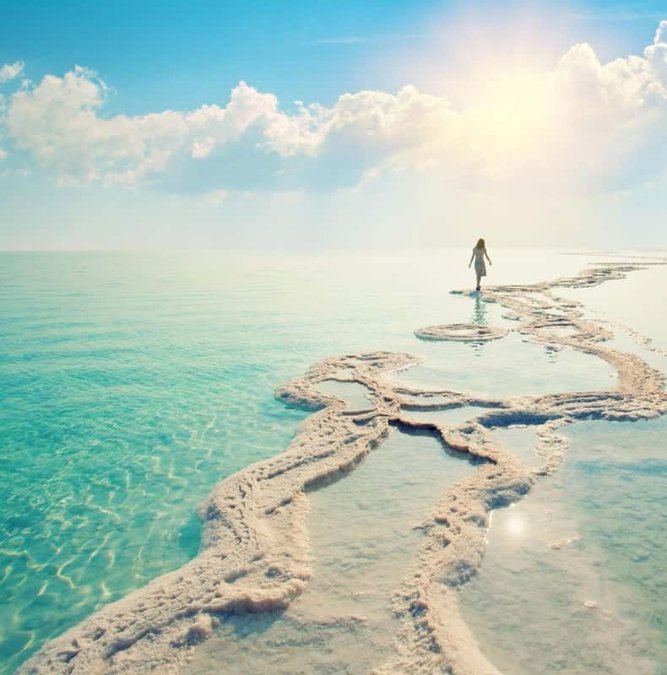 Salt crystals on the shore of the Dead Sea