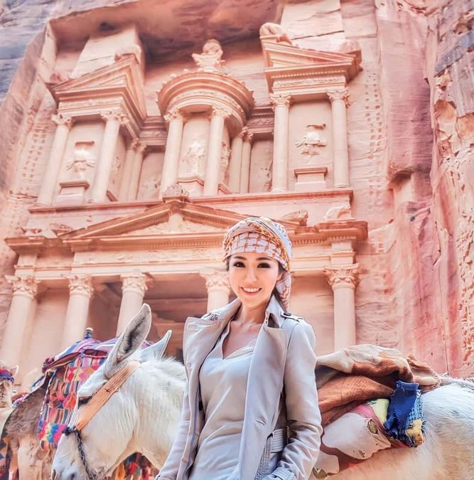 The Treasury facade at Petra framed by the Siq