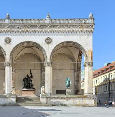 Feldherrnhalle loggia on Odeonsplatz in Munich