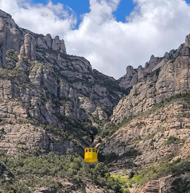 Montserrat monastery under the serrated mountain peaks