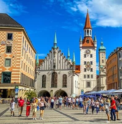 Marienplatz with the Old Town Hall in Munich