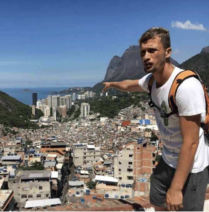 Guide overlooking the Rocinha favela in Rio