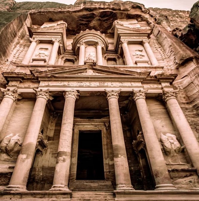 Visitors below the Treasury at Petra