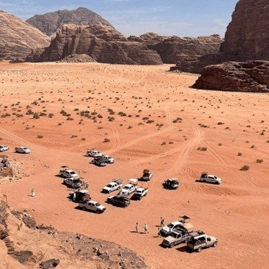 Bedouin camp tents in the sands of Wadi Rum