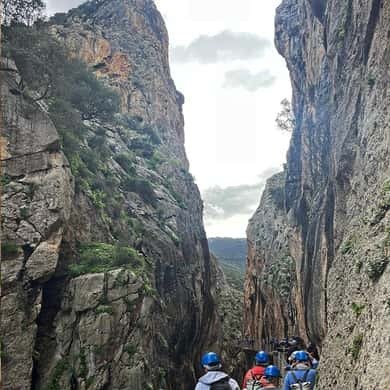 Walkway of the Caminito del Rey pinned to the gorge wall