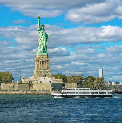 Statue of Liberty viewed from a cruise, New York City tour.